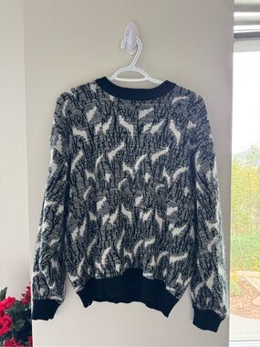 Vintage 90s Chauvin Abstract Knit Sweater - Retro Patterned Pullover Size L